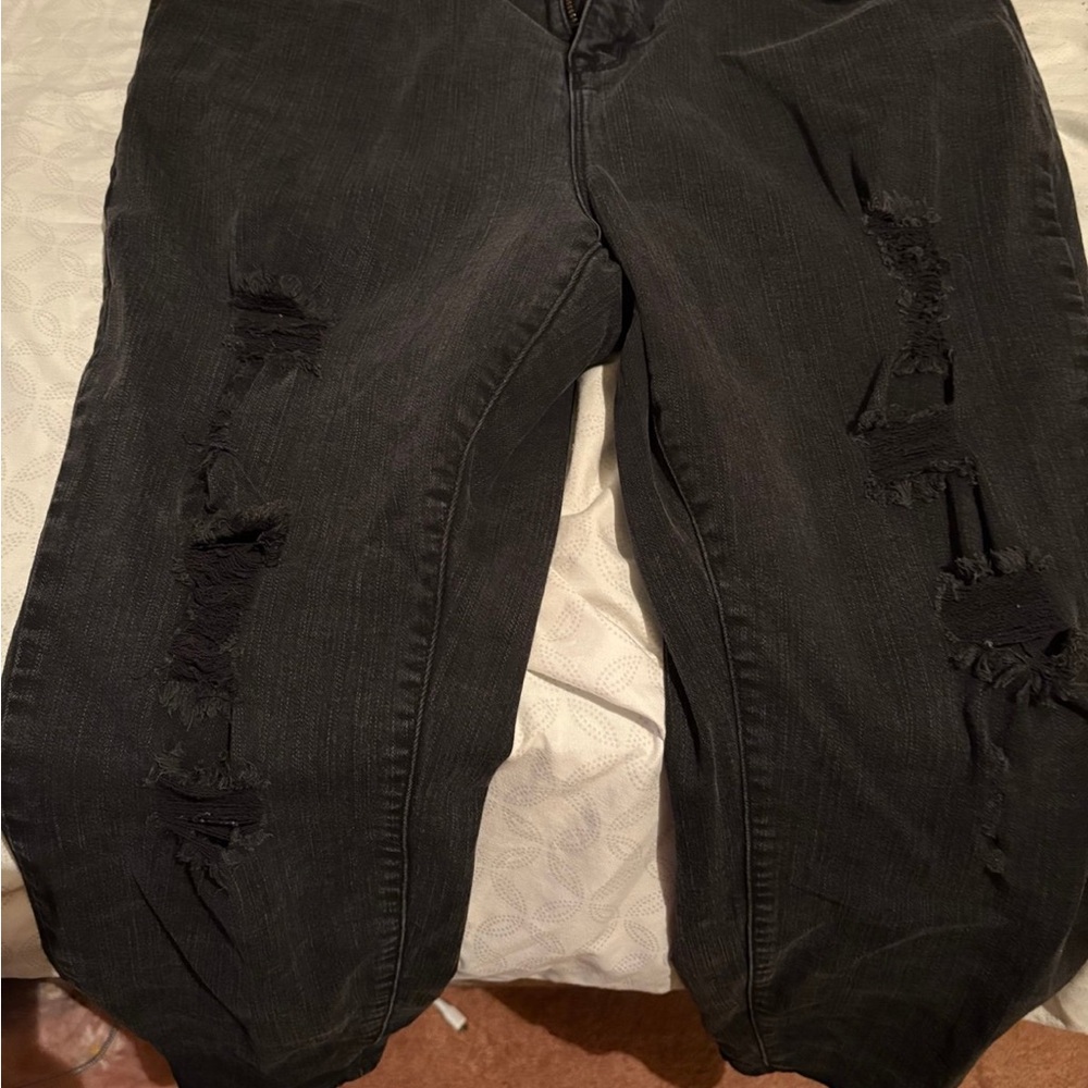Torrid Black Distressed Boyfriend Jeans